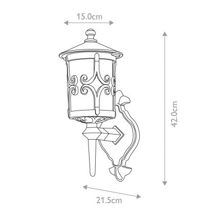 Elstead - Kültéri fali lámpa HEREFORD 1xE27/100W/230V IP23 fekete