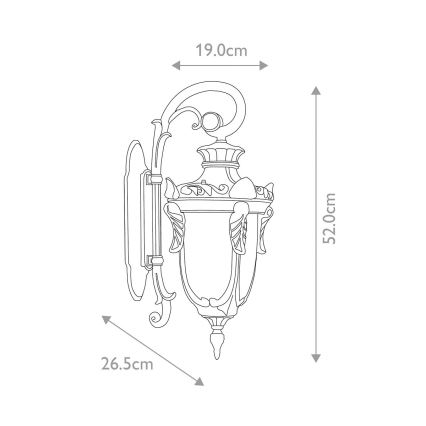 Elstead - Kültéri fali lámpa PHILADELPHIA 1xE27/100W/230V IP44 fekete