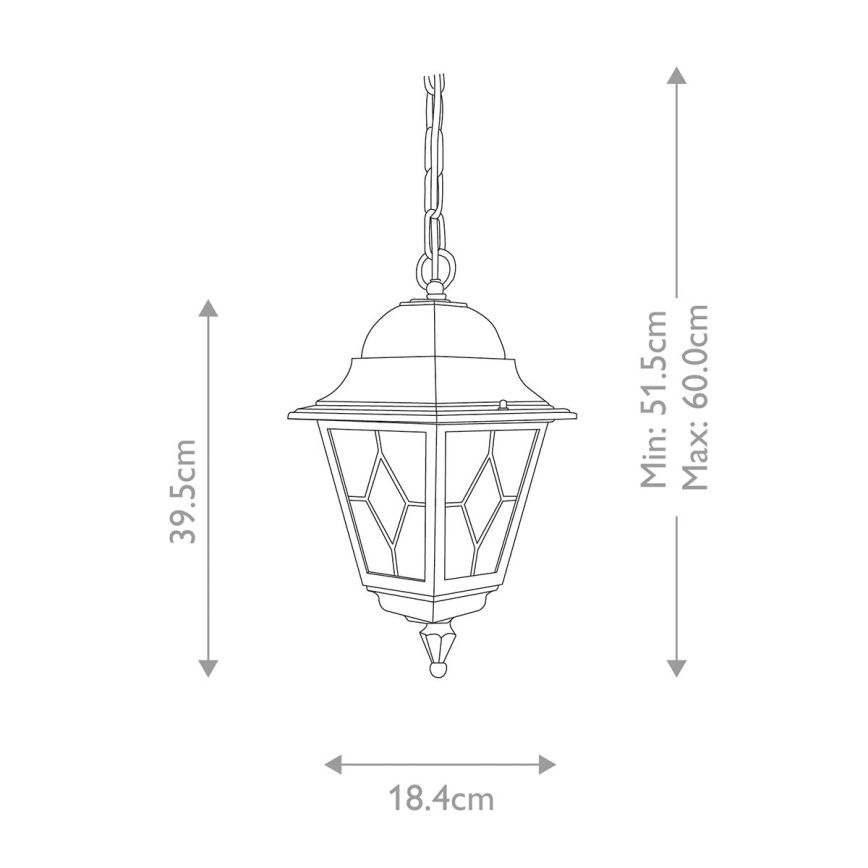 Elstead NR9-BLK - Kültéri csillár NORFOLK 1xE27/100W/230V IP43