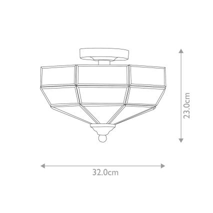 Elstead OLD-PARK-PB - Mennyezeti lámpa OLD PARK 2xE27/60W/230V arany
