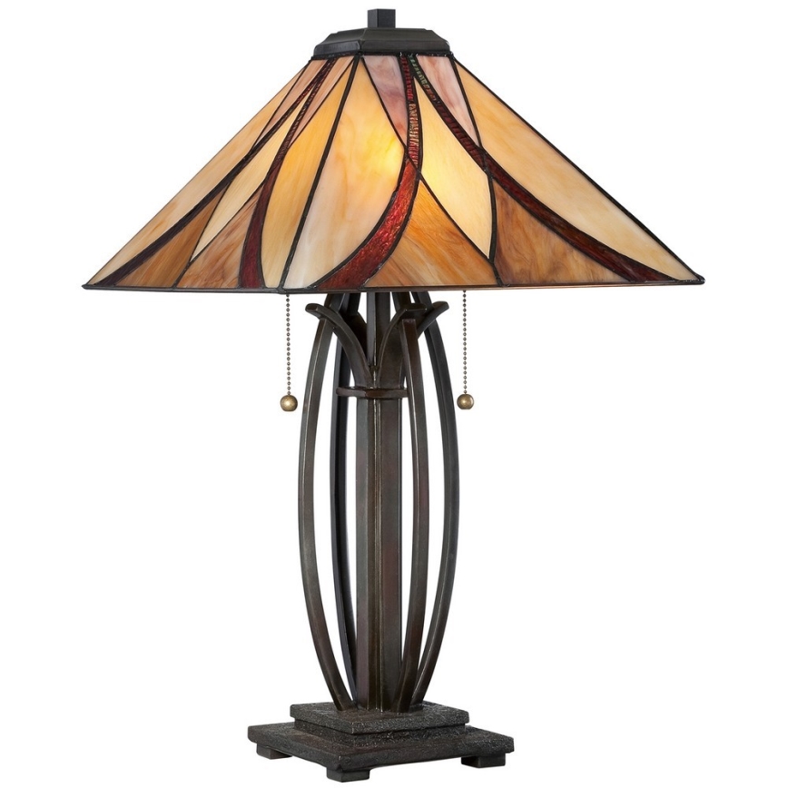 Elstead - Tiffany ASHEVILLE asztali lámpa 2xE27/60W/230V