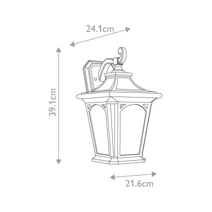 Elstead QZ-BEDFORD2-M - Kültéri fali lámpa BEDFORD 1xE27/100W/230V IP44