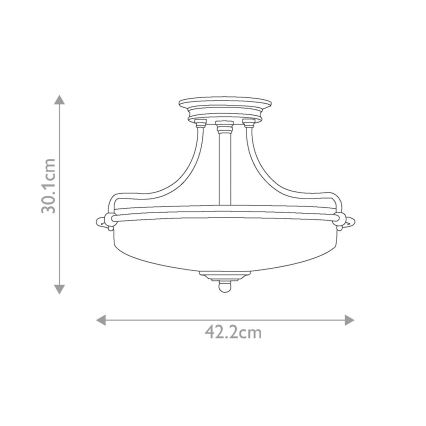 Elstead - GRIFFIN 3xE27/100W/230V mennyezeti lámpa matt króm