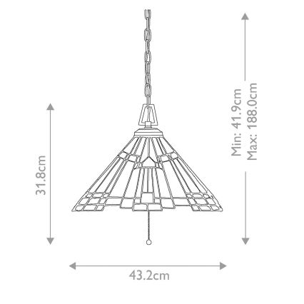 Elstead - Tiffany INGLENOOK láncos csillár 3xE27/60W/230V
