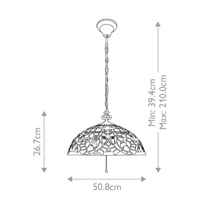 Elstead - Tiffany KAMI láncos csillár 3xE27/60W/230V