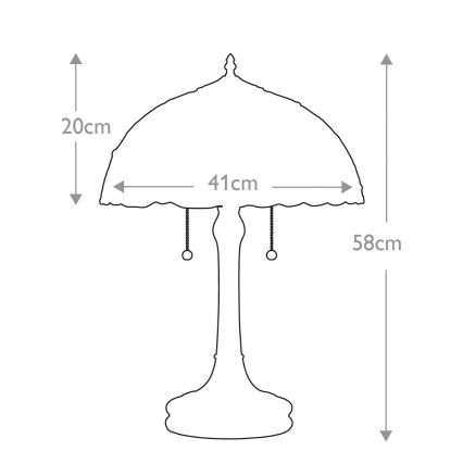 Elstead - LARISSA Tiffany asztali lámpa 2xE27/60W/230V