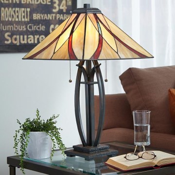 Elstead - Tiffany ASHEVILLE asztali lámpa 2xE27/60W/230V