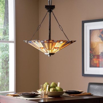 Elstead - Tiffany INGLENOOK láncos csillár 3xE27/100W/230V