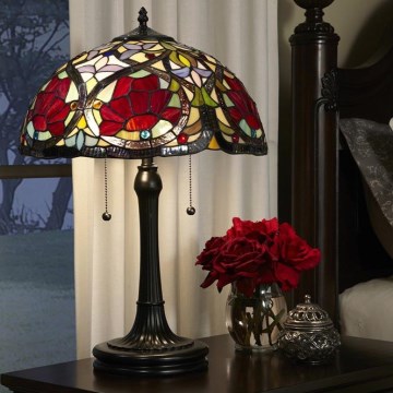 Elstead - Tiffany LARISSA asztali lámpa 2xE27/60W/230V