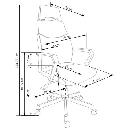 ELUN irodai szék, fekete/szürke