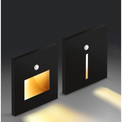 Emithor 70418 - LED lépcsővilágítás érzékelővel SUNNY LED/1W/230V 4000K fekete