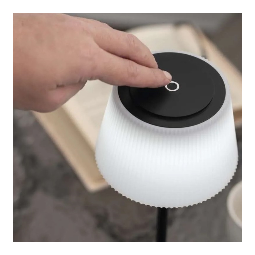 LED Dimmelhető újratölthető lámpa KATIE LED/4W/10V 1800mAh IP44 CRI 90 fekete