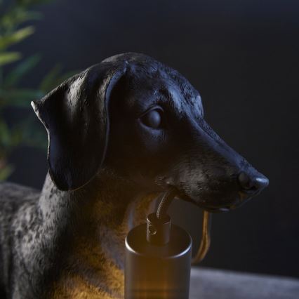 Endon 101188 - Asztali lámpa DACHSHUND 1xE27/10W/230V fekete
