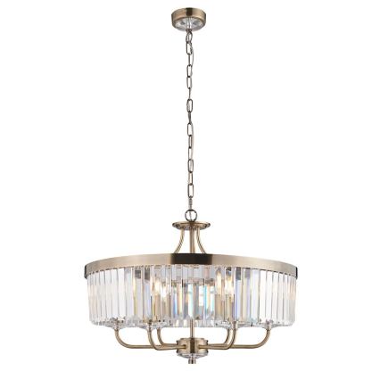 Endon 102505 - Láncra függesztett csillár, 6xE14/6W/230V, Ø 55 cm, sárgaréz