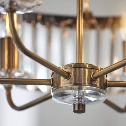 Endon 102505 - Láncra függesztett csillár, 6xE14/6W/230V, Ø 55 cm, sárgaréz