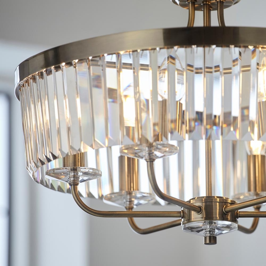 Endon 102505 - Láncra függesztett csillár, 6xE14/6W/230V, Ø 55 cm, sárgaréz