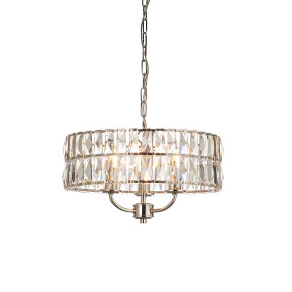 Endon 104466 - Csillár láncon CLIFTON 3xE14/6W/230V fényezett króm/átlátszó átm. 38,5 cm