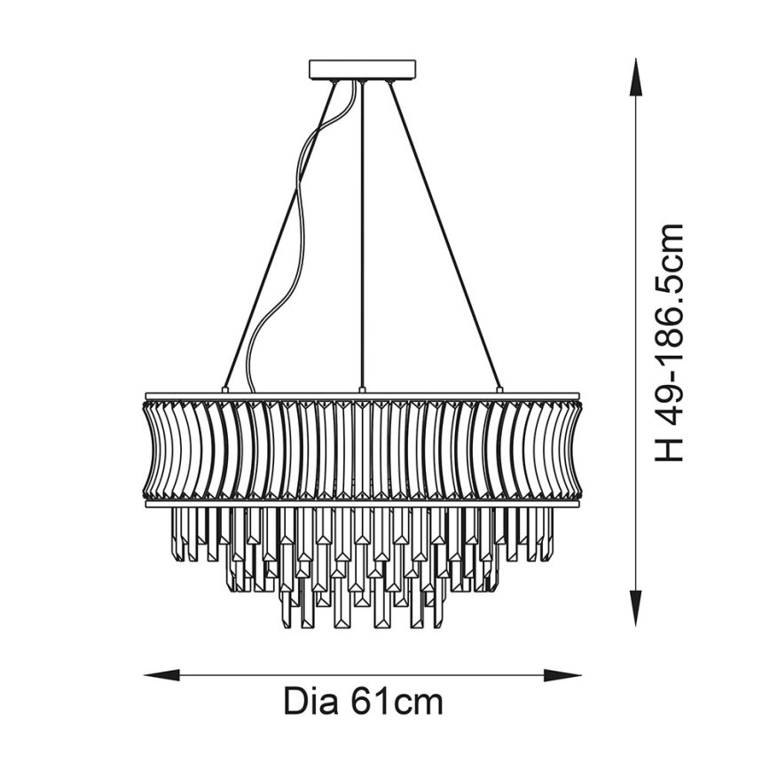 Endon 104530 - Láncos csillár 9xE14/6W/230V fényes króm