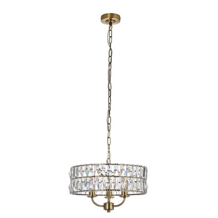 Endon 106243 - Láncos csillár CLIFTON 3xE14/6W/230V Ø 38,5 cm sárgaréz/átlátszó