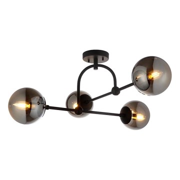 Endon 106662 - Felületre szerelhető csillár  ONTARIO 4xE14/7W/230V fekete/füstös