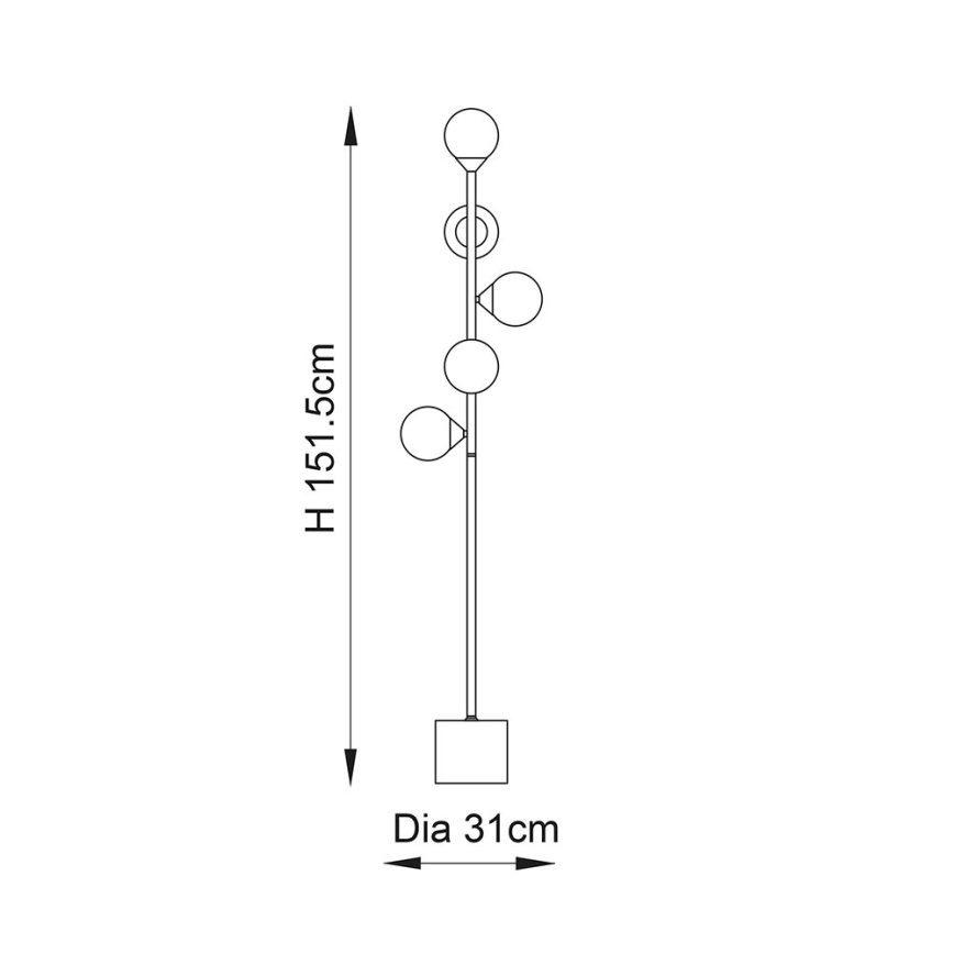 Endon 106756 - OTIS állólámpa 5xG9/3W/230V arany/fehér