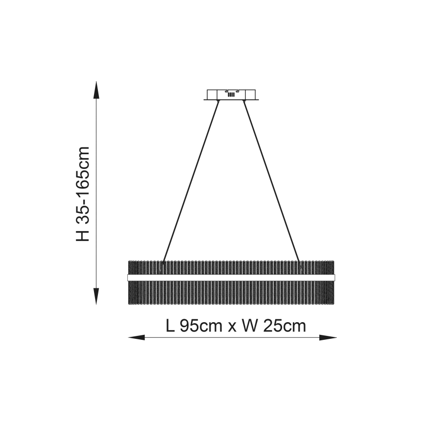 Endon 107109 - LED függeszték kábelen LED/47W/230V 3000K fényes króm