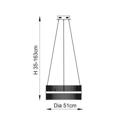 Endon 107671 - LED dimmelhető csillár zsinóron ADRIEL LED/41W/230V 3000K átm. 51 cm arany/átlátszó
