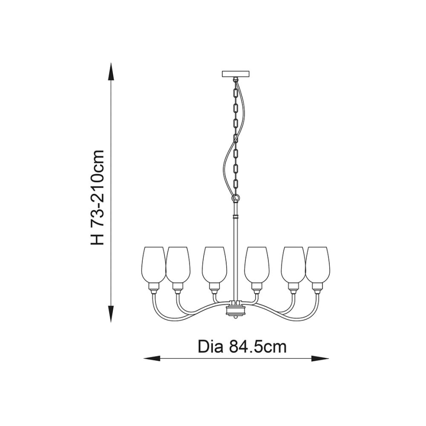 Endon 107791 - Láncra akasztott csillár 6xE14/6W/230V sárgaréz