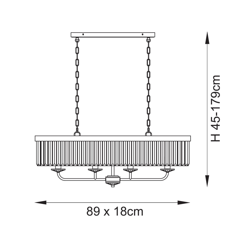 Endon 109058 - Láncon függő csillár 4xE14/6W/230V fényes króm