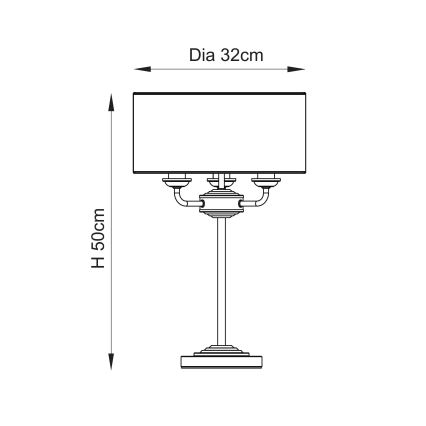 Endon 110721 - Asztali lámpa HIGHCLERE 3xE14/18W/230V bézs/réz átm. 32 cm