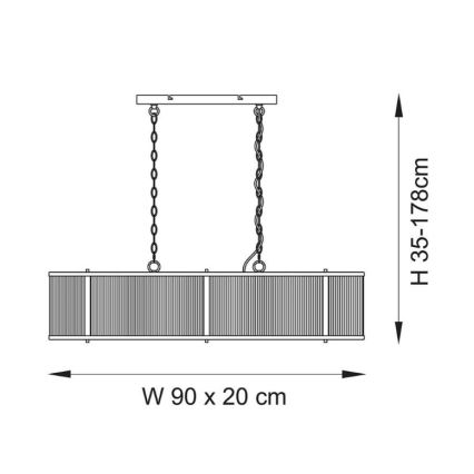 Endon 110945 - Csillár láncon RIDGETON 4xE14/6W/230V réz/átlátszó