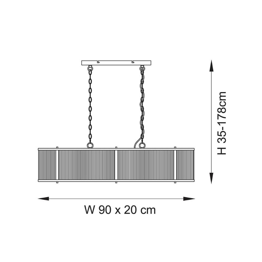 Endon 110945 - Csillár láncon RIDGETON 4xE14/6W/230V réz/átlátszó