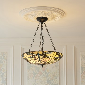 Endon 111869 - Tiffany ASHTON láncos csillár 3xE27/10W/230V, átm. 45 cm
