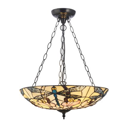 Endon 111869 - Tiffany ASHTON láncos csillár 3xE27/10W/230V, átm. 45 cm