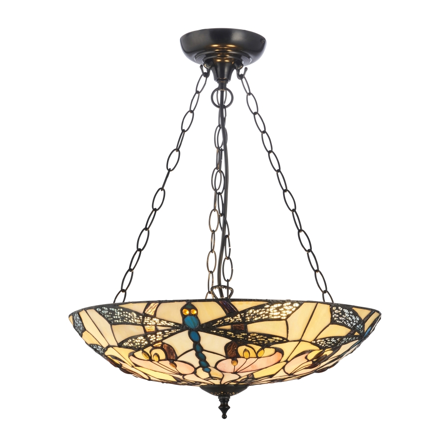 Endon 111869 - Tiffany ASHTON láncos csillár 3xE27/10W/230V, átm. 45 cm