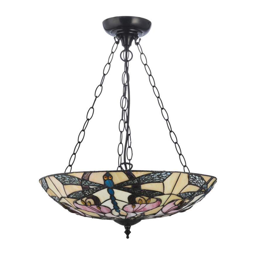 Endon 111869 - Tiffany ASHTON láncos csillár 3xE27/10W/230V, átm. 45 cm