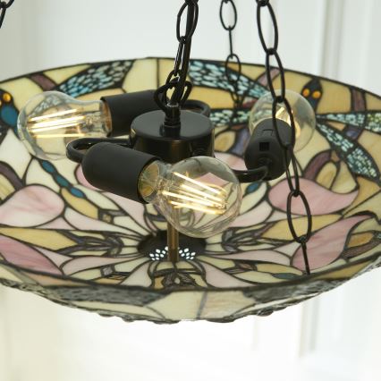 Endon 111869 - Tiffany ASHTON láncos csillár 3xE27/10W/230V, átm. 45 cm