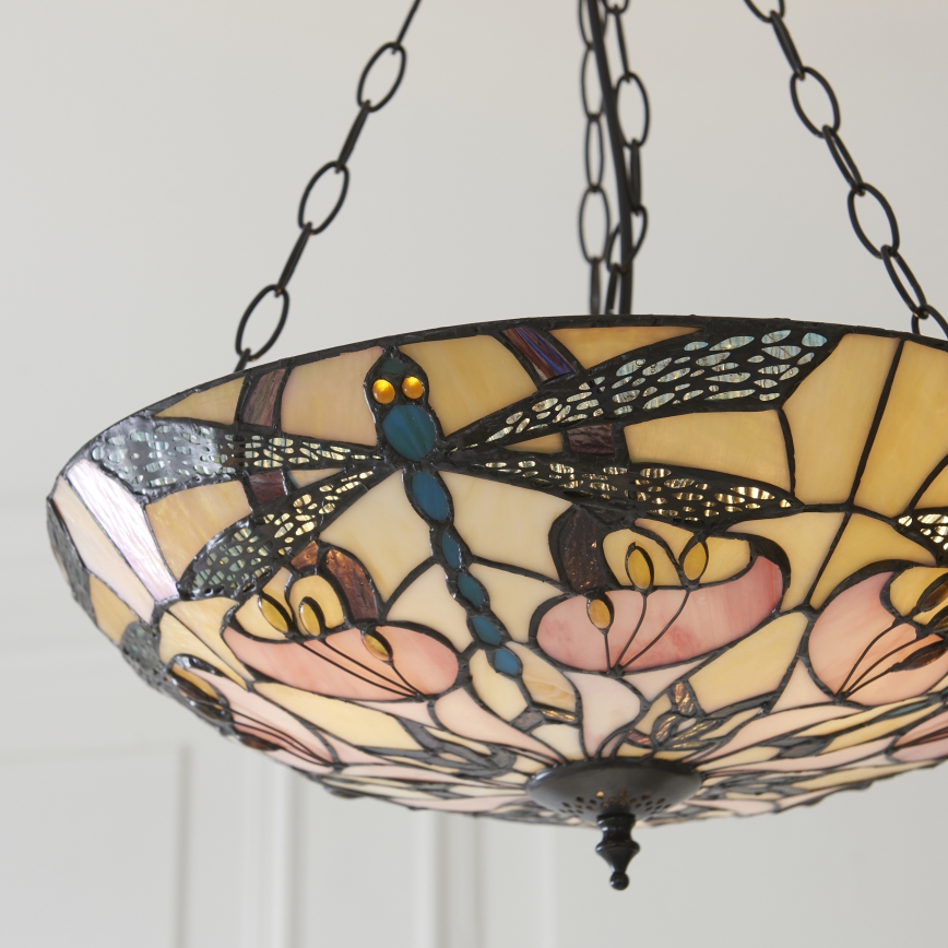 Endon 111869 - Tiffany ASHTON láncos csillár 3xE27/10W/230V, átm. 45 cm