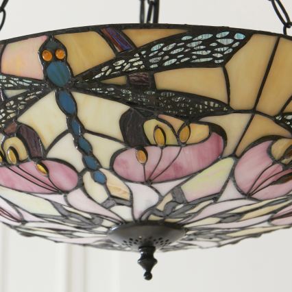 Endon 111869 - Tiffany ASHTON láncos csillár 3xE27/10W/230V, átm. 45 cm