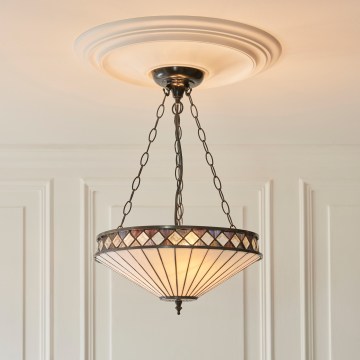 Endon 111870 - Tiffany FARGO láncos csillár 3xE27/10W/230V átm. 41,5 cm