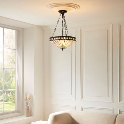 Endon 111870 - Tiffany FARGO láncos csillár 3xE27/10W/230V átm. 41,5 cm