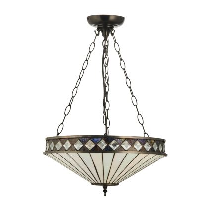 Endon 111870 - Tiffany FARGO láncos csillár 3xE27/10W/230V átm. 41,5 cm