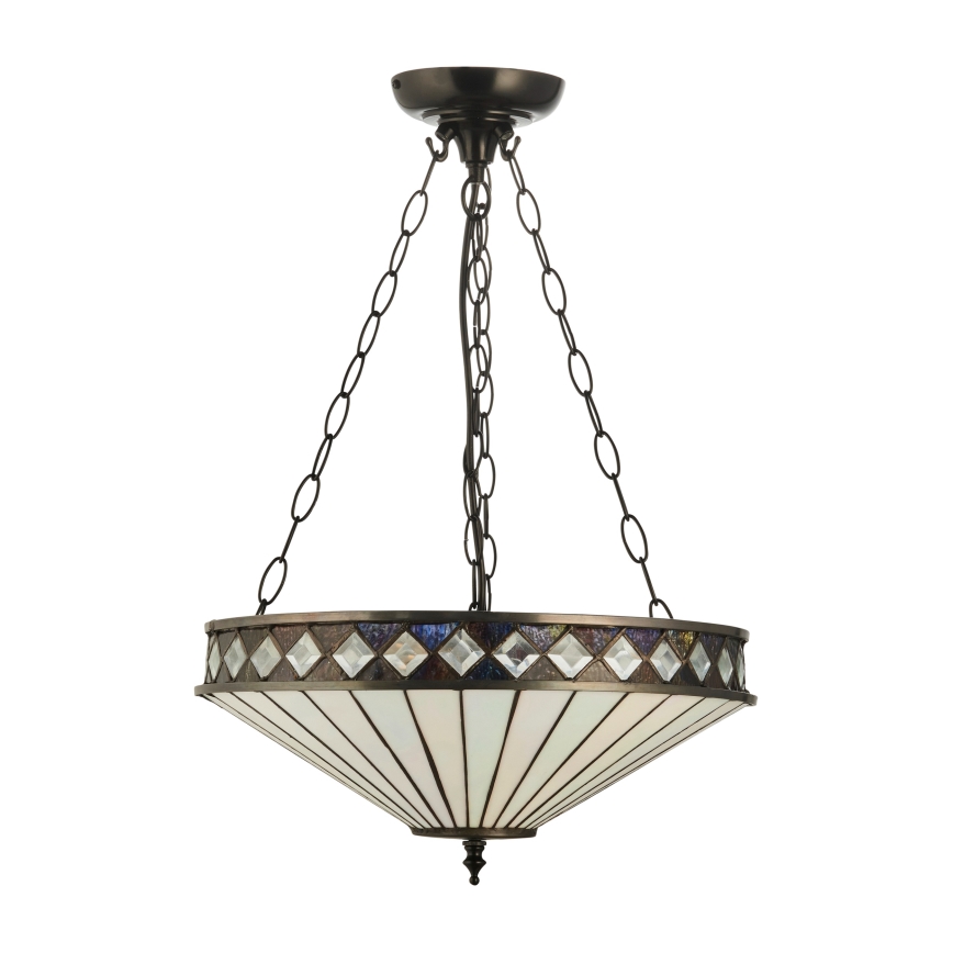 Endon 111870 - Tiffany FARGO láncos csillár 3xE27/10W/230V átm. 41,5 cm