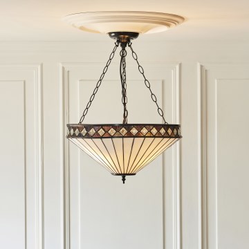 Endon 111871 - Tiffany FARGO láncos csillár 3xE27/10W/230V Ø 50 cm