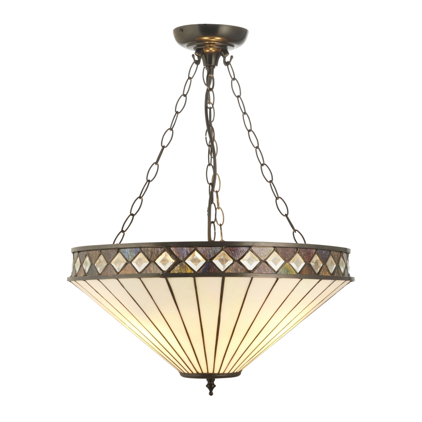 Endon 111871 - Tiffany FARGO láncos csillár 3xE27/10W/230V Ø 50 cm