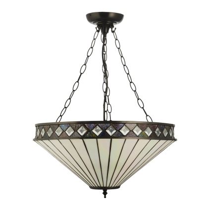 Endon 111871 - Tiffany FARGO láncos csillár 3xE27/10W/230V Ø 50 cm