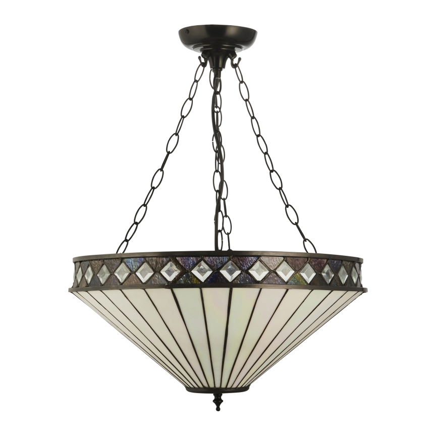 Endon 111871 - Tiffany FARGO láncos csillár 3xE27/10W/230V Ø 50 cm