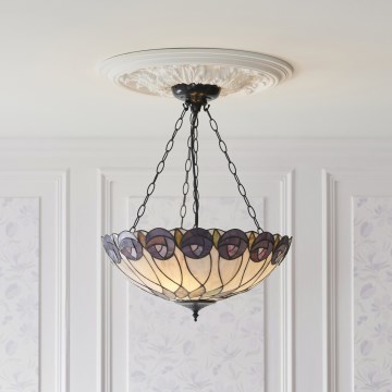 Endon 111872 - Tiffany HUTCHINSON láncos csillár 3xE27/60W/230V, Ø 50 cm