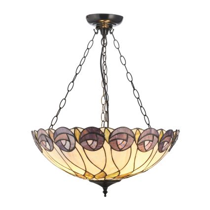 Endon 111872 - Tiffany HUTCHINSON láncos csillár 3xE27/60W/230V, Ø 50 cm