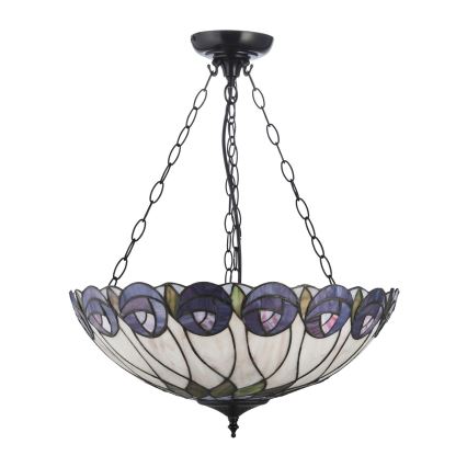 Endon 111872 - Tiffany HUTCHINSON láncos csillár 3xE27/60W/230V, Ø 50 cm